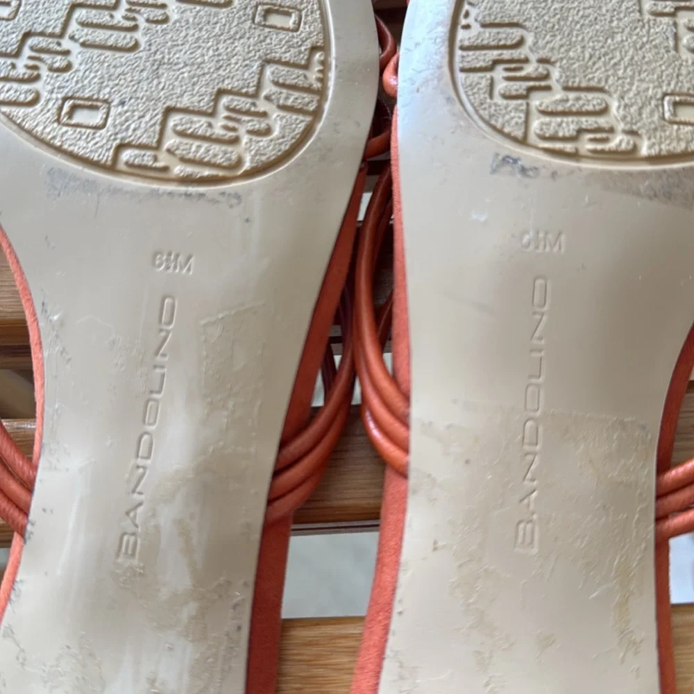 Bandolino Orange Kitten Heel Sandals - Picture 4 of 5